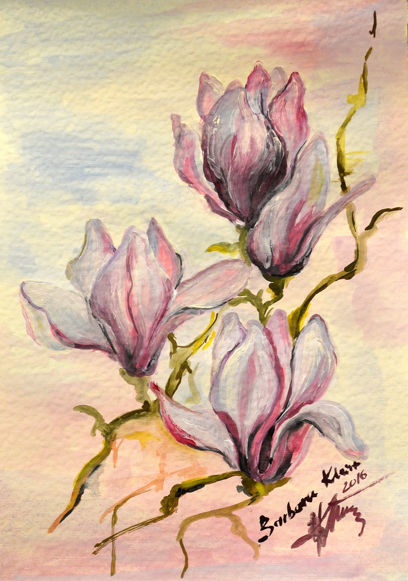 Magnolie w akwareli